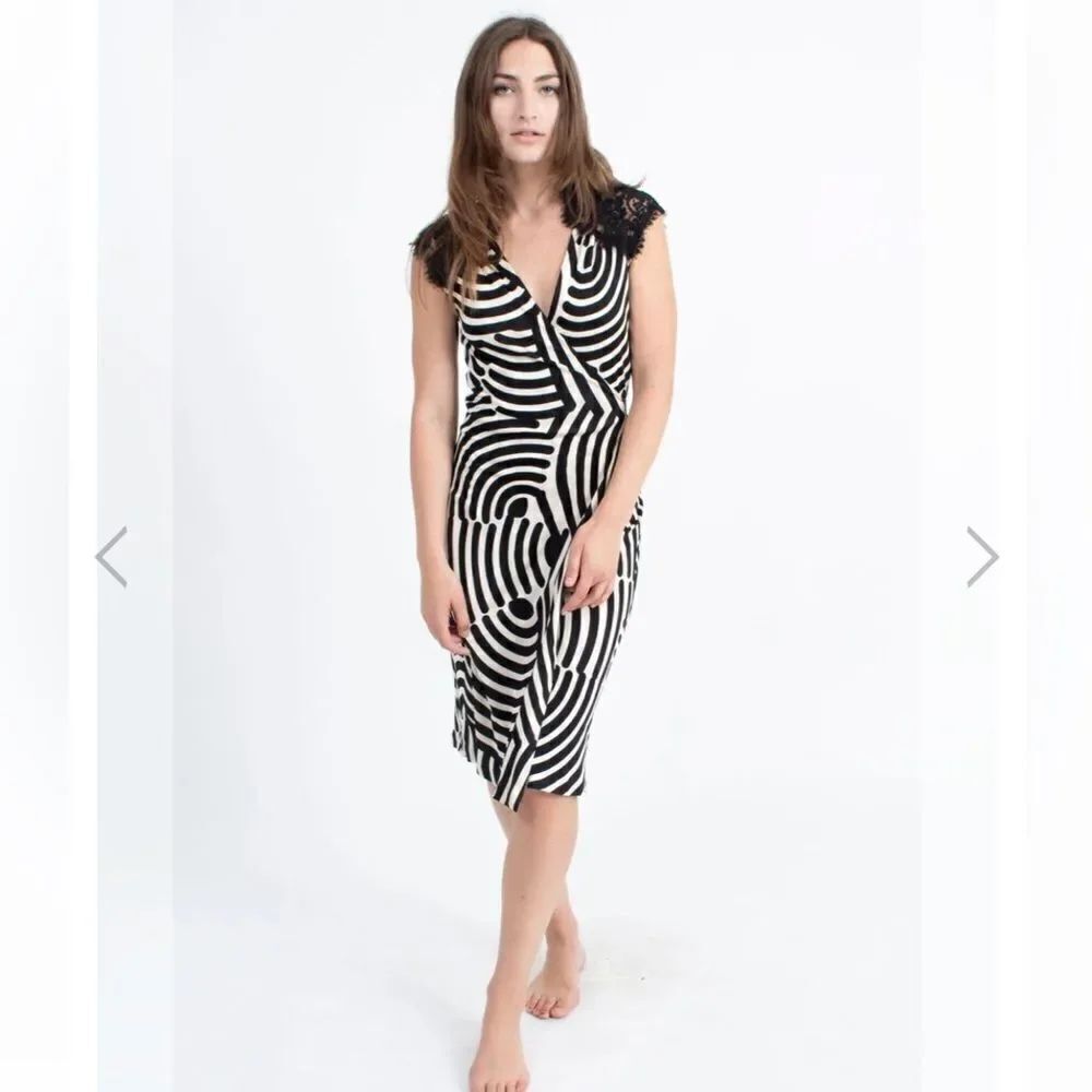 Diane Von Furstenberg Oliver Wrap Dress With Lace Back